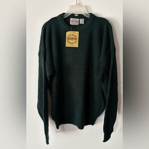 Saugatuck Drygoods Forest Green Vintage Crewneck Casual Sweater New Size Large